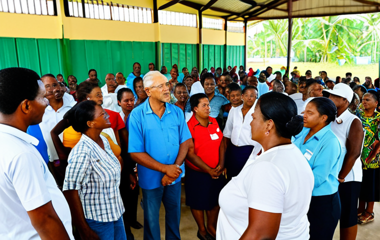 가이아나 석유 산업 - Oil Boom Challenges**
"A split image: one side shows modern infrastructure construction in Georgeto... 가이아나 석유 산업 - Oil Boom Challenges**
"A split image: one side shows modern infrastructure construction in Georgeto...
