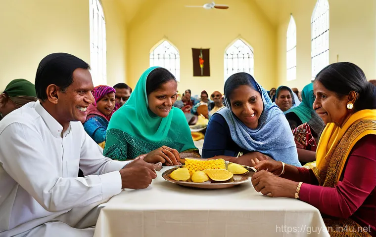 가이아나 기독교 영향 - **A Vibrant Guyanese Community Christmas Celebration:** A festive outdoor scene in a Guyanese town d... 가이아나 기독교 영향 - **A Vibrant Guyanese Community Christmas Celebration:** A festive outdoor scene in a Guyanese town d...