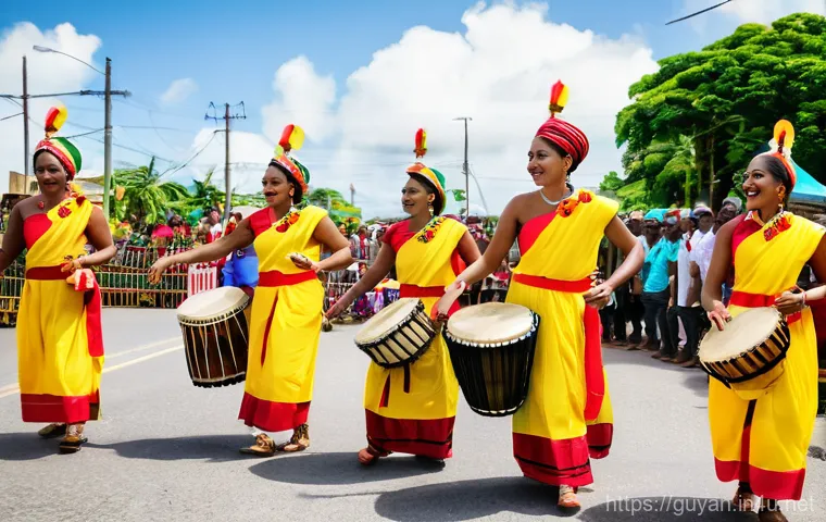 가이아나 슬랭과 문화적 특징 - A lively and inviting scene inside Stabroek Market in Georgetown, Guyana, highlighting its rich food...