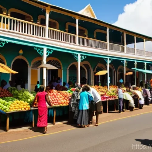 Home 25 가이아나의 영어 공용어 사용 - **Prompt 1: Georgetown, a blend of history and diversity.**
A bustling street scene in Georgetow...